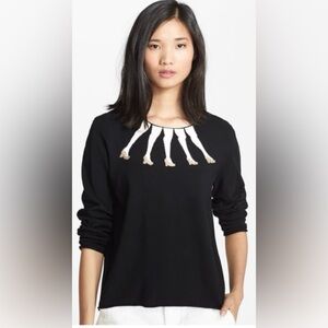 Alice & Olivia Intarsia Legs Sweater L